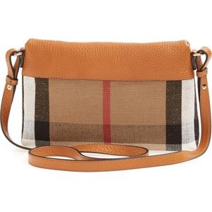 Burberry ‘Small Farley’ Canvas Check & Leather Bag